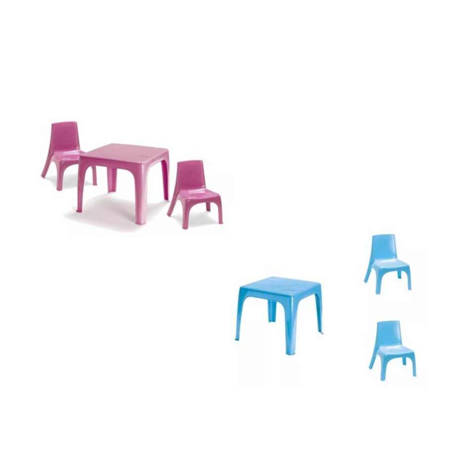 Kit mesinha e cadeirinha infantil azul ou rosa para quarto jardim