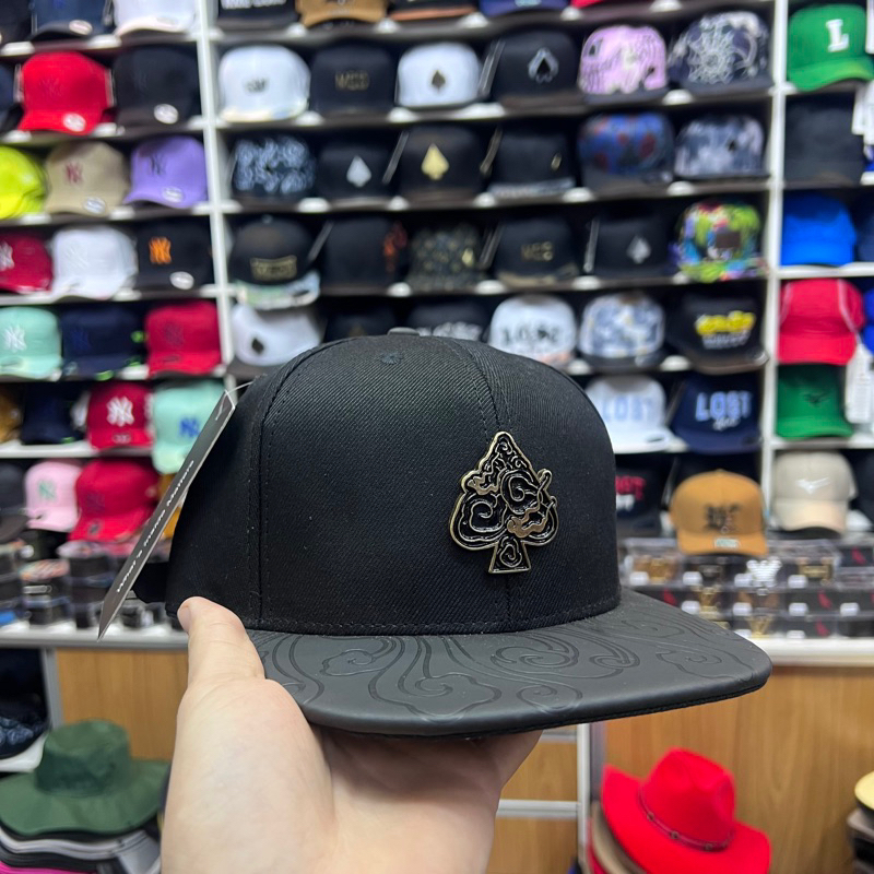 Boné mcd Clouds Preto aba reta Strapback fitão de cria