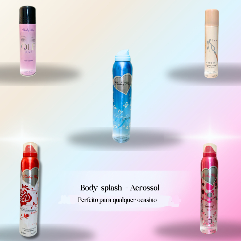 Fragrâncias Feminina Importada, Fragrâncias MARCA SHIRLEY MAY/Body Splash  Importado - 200/75ML