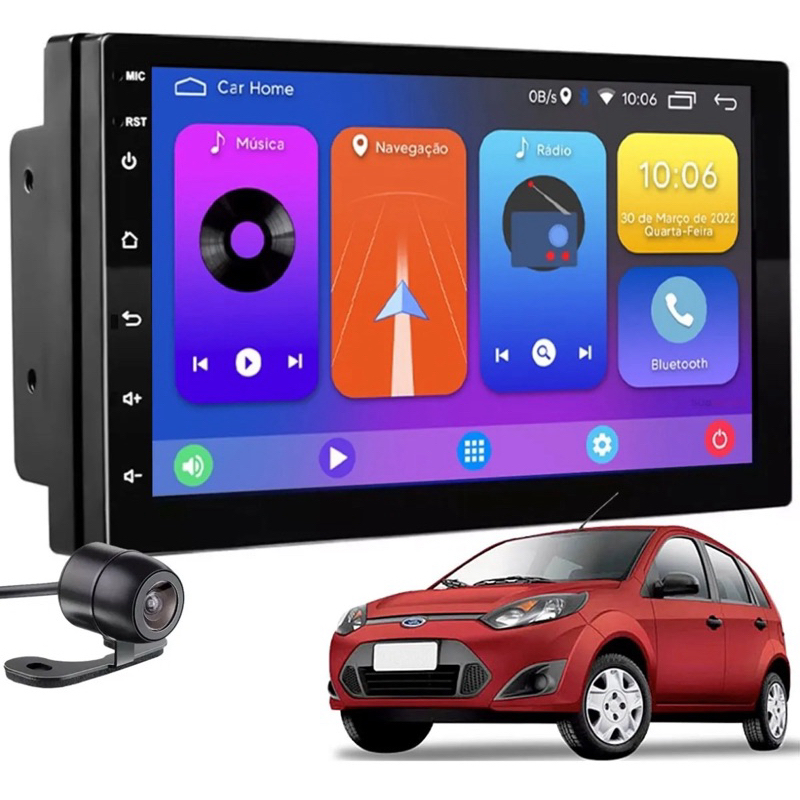 Central Multimidia Ford Fiesta Gps Android Wi-fi CarPlay + Camera Ré