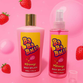 Kit Body Splash e Hidratante Corporal Babaloo Cheirinho de Chiclete Morango em Oferta na Shopee