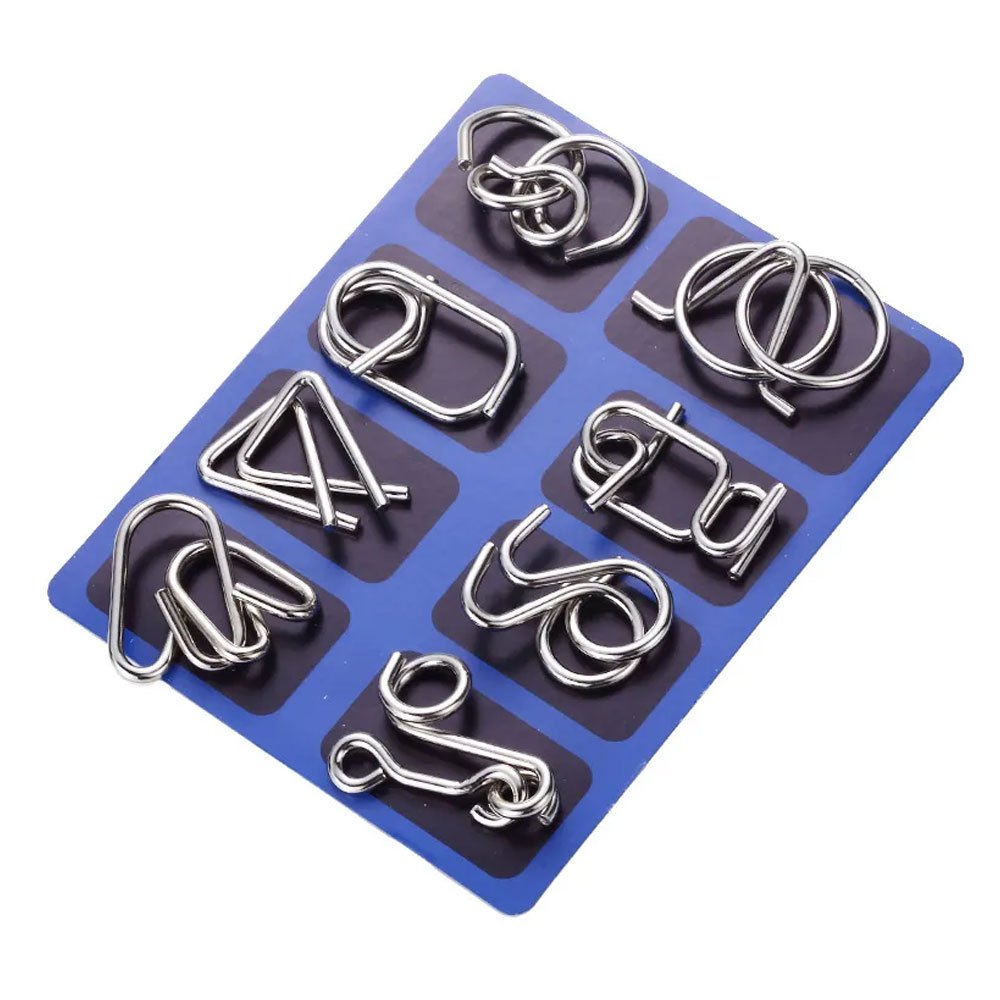 Kit 8 Quebra Cabeça 3d Enigma Desafio Puzzle Game Metal