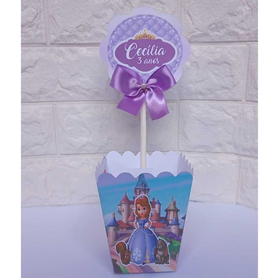 Centro de Mesa Cachepot da Princesa Sofia personalizadas | Lembrancinhas | Festa infantil | Caixinhas