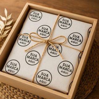 Papel Seda Personalizado 50x30 cm -  Com sua Logo Papel Premium com Fundo Branco em Oferta na Shopee