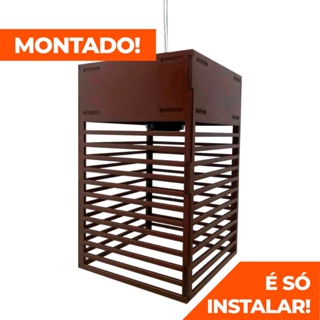 Lustre Luminária Pendente Oriental Tóquio Para Sala Cozinha Escritório Área Gourmet Bivolt em MDF em Oferta na Shopee