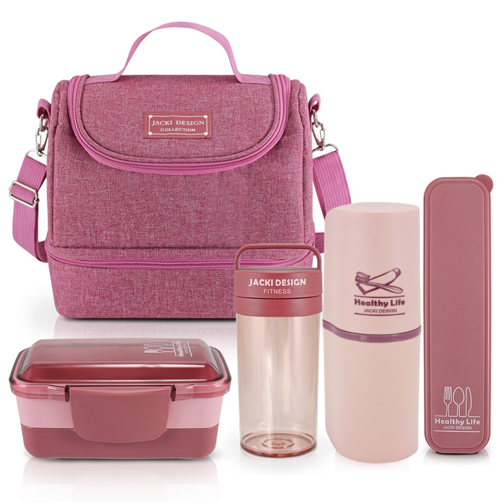 Kit de Bolsa Térmica c/2 Divisoria, Pote Marmita e Garrafa, Porta Talher e Porta Escova-Ja...