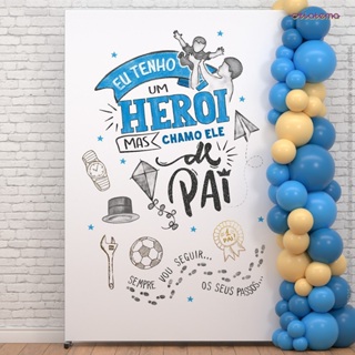 Painel Dia dos Pais Retangular Decoração Festa Vertical Lateral Sublimado Tecido 1,50x2,20- ANV-2746 em Oferta na Shopee