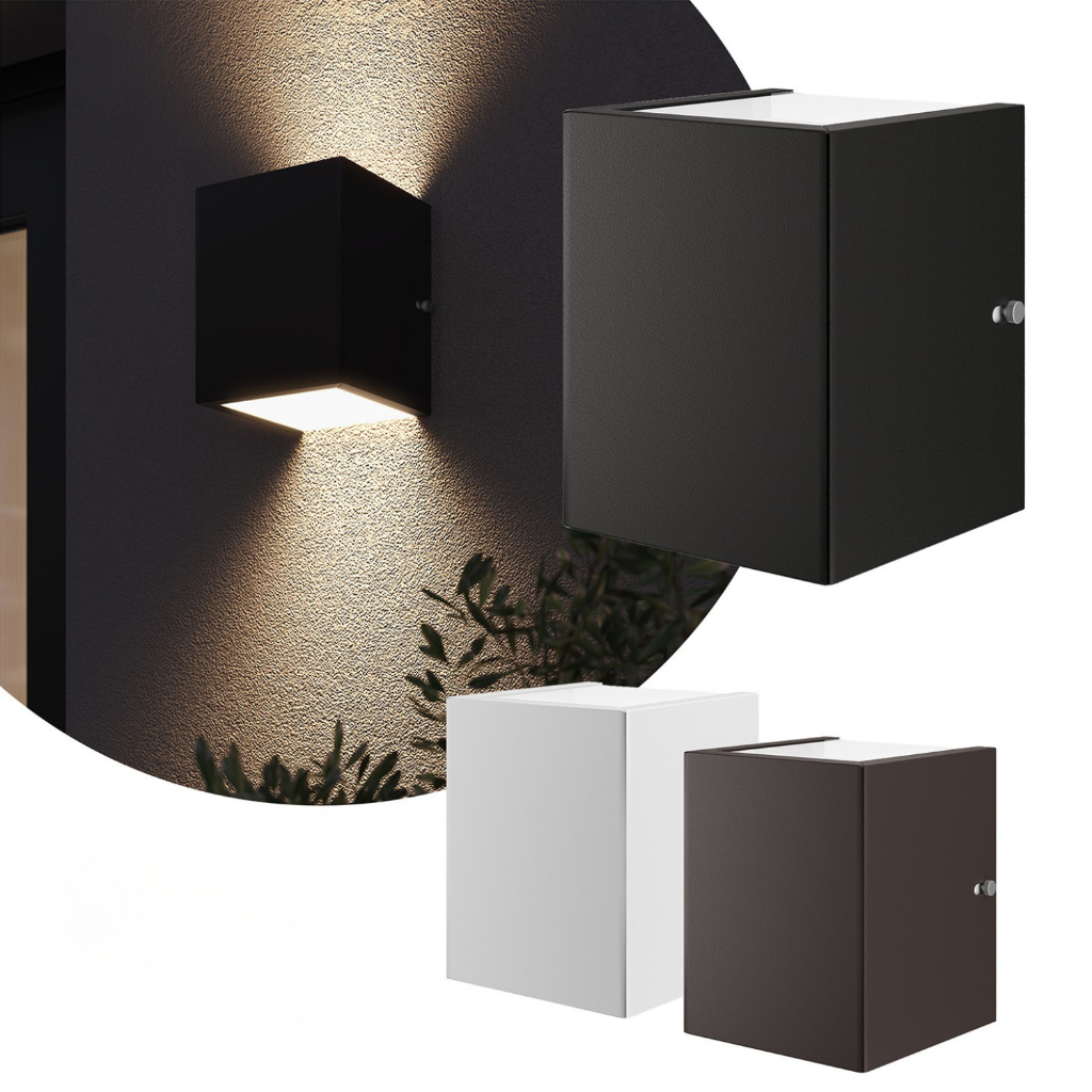 Arandela Luminária 2 Fachos Alumínio Vidro Externa Interna Muro Parede - T&T Iluminação em Oferta na Shopee