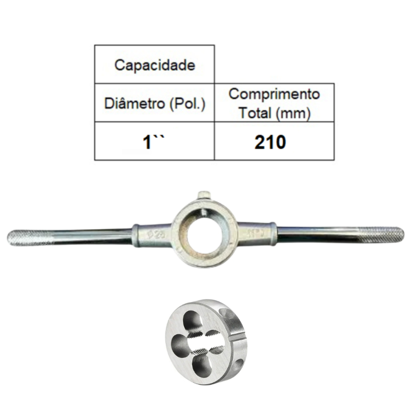 PORTA COSSINETE 1 POLEGADA + COSSINETE MANUAL AÇO LIGA 3/8 X 16 BSW - ANSI - ROCAST