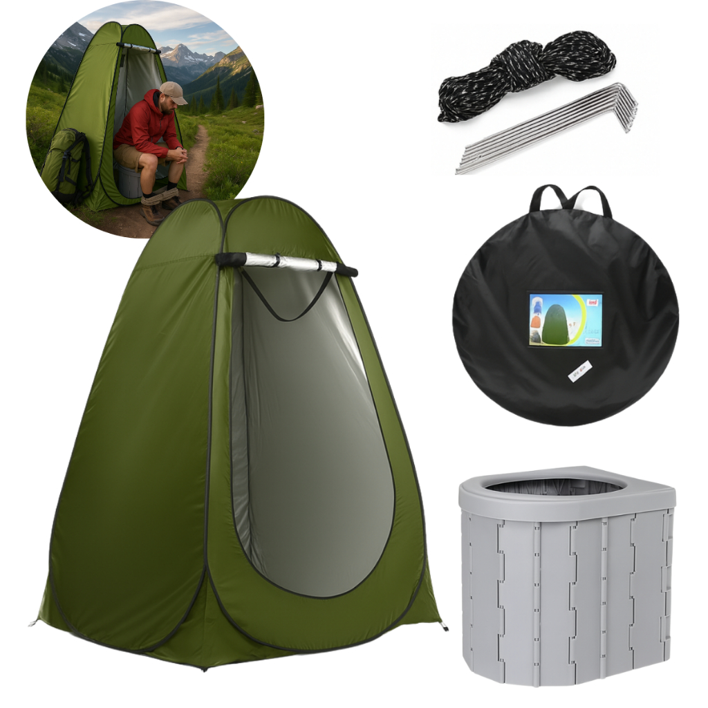 Barraca Banheiro Trocador Roupas Camping Tenda Portatil com banheiro
