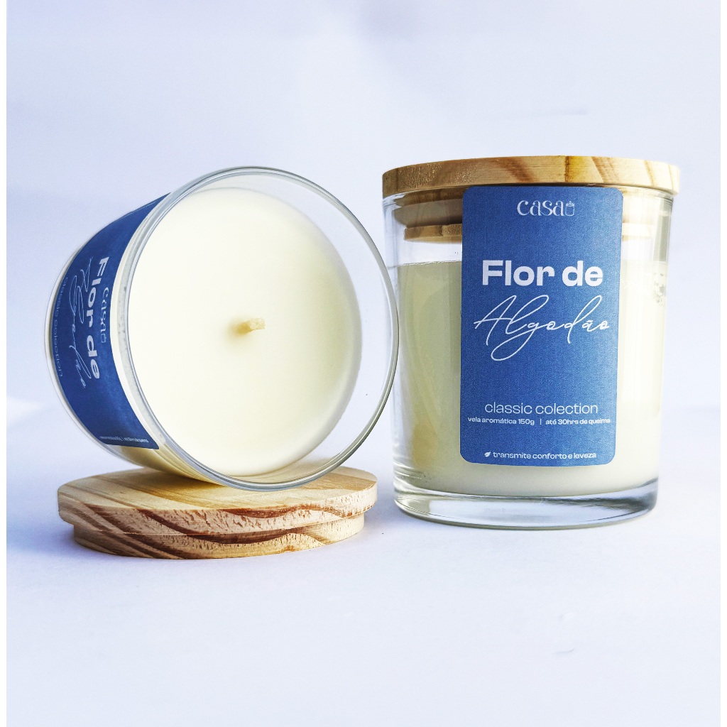 Imagem Kit Vela aromática Flor de Algodão 150g + Bambu Zen 90g