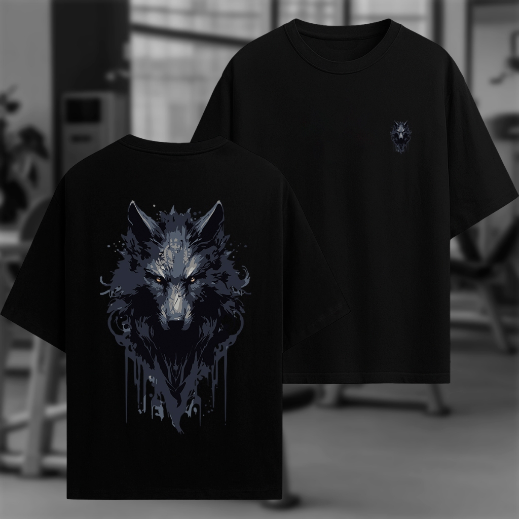 Camiseta Oversized Dark Wolf Streetwear Blusão Manga Longa 100% Algodão Qualidade Conforto Promoção
