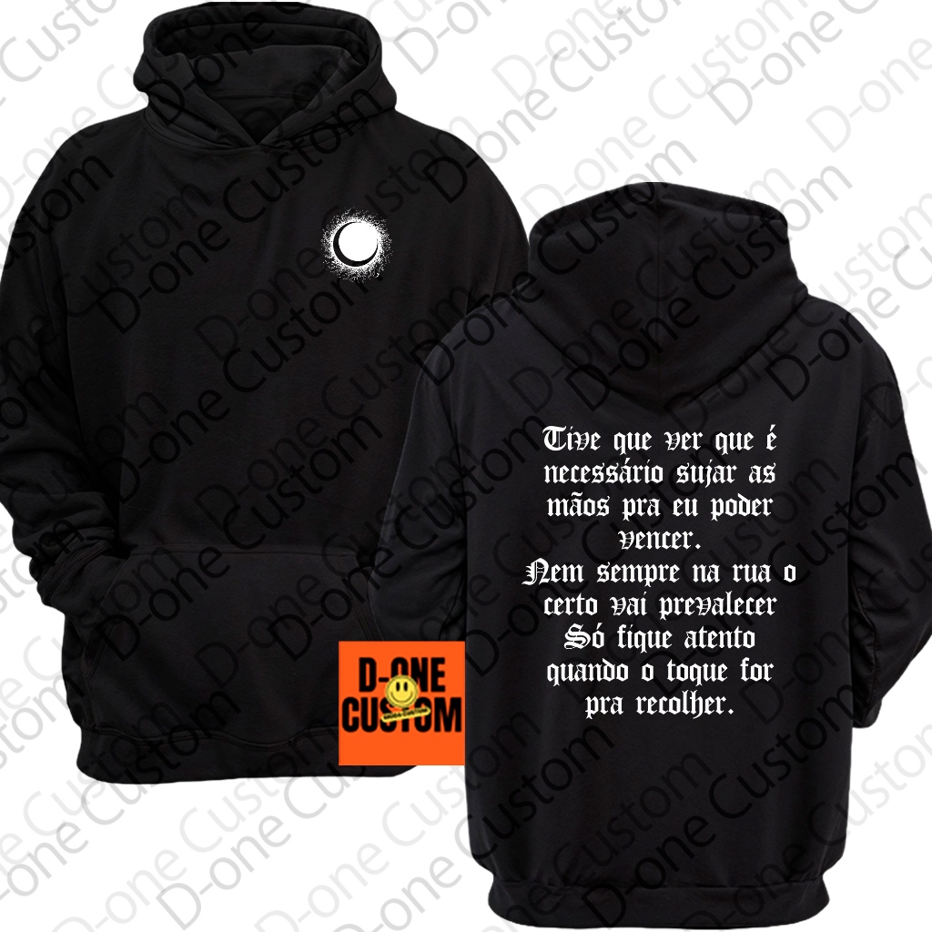 Moletom Blusa de Frio Tz Da Coronel Show Cria Homenagem Rap Estampada Com Capuz Trap Hip-Hop Favela