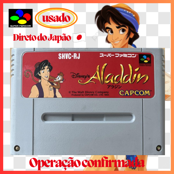 【Direto do Japão】🎮Super Famicom🎮 Aladdin（Original japonês）