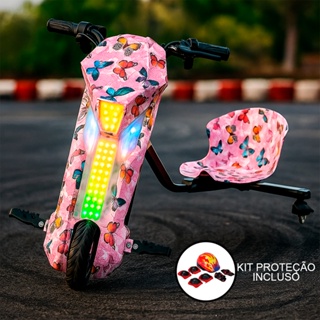 Patinete Elétrico Drift 3 Rodas Triciclo Infantil 3 Drift 250w com Kit Segurança 3 Velocidades Bluetooth em Oferta na Shopee