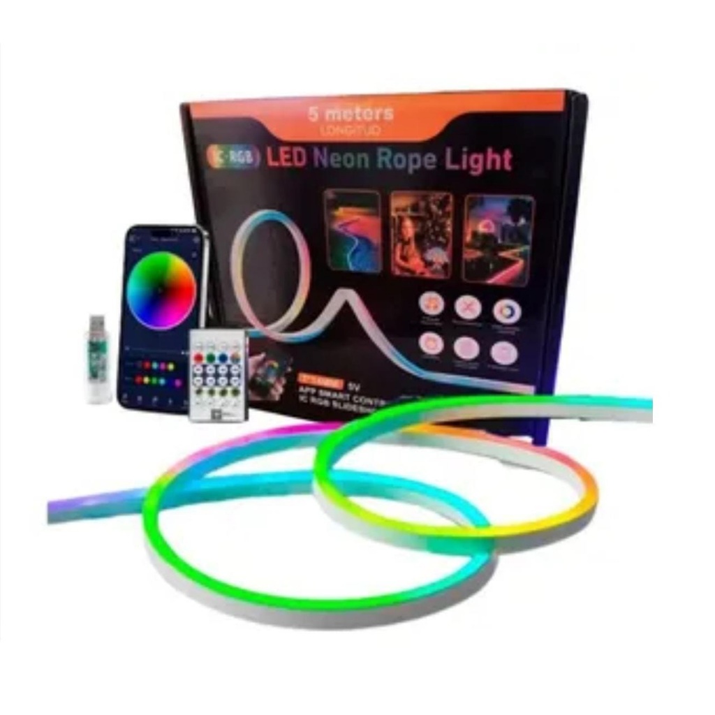 Fita Led Rgb Colorida 5 Metros Com Controle Smart Usb Ip68 5v