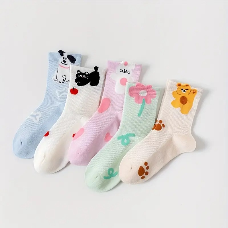 Kit 3 ou 6 Pares Meia Cano Longo Infantil Menina e Menino Bichinhos com Orelhinhas Algodão...