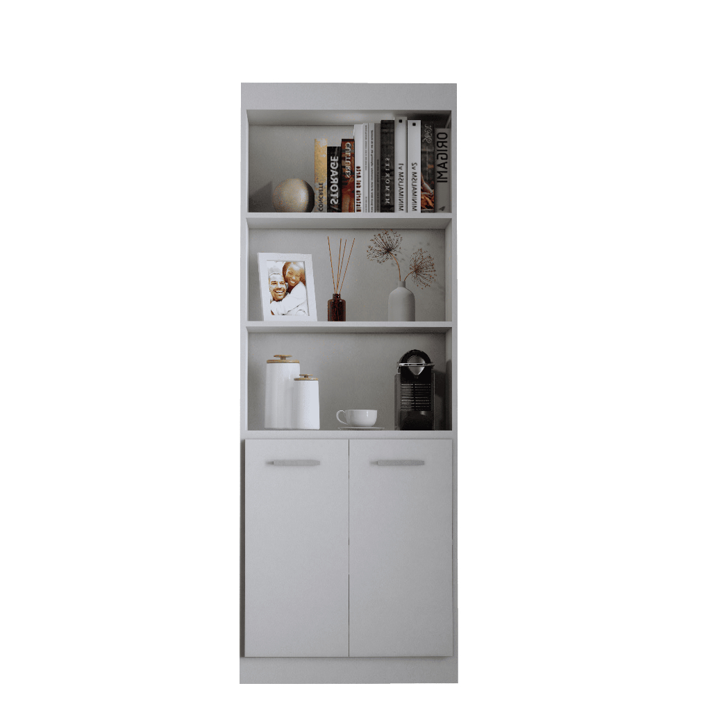 Armário Multiuso Branco com Porta e Prateleiras – Ideal para Lavanderia, Cozinha ou Escritório em Oferta na Shopee