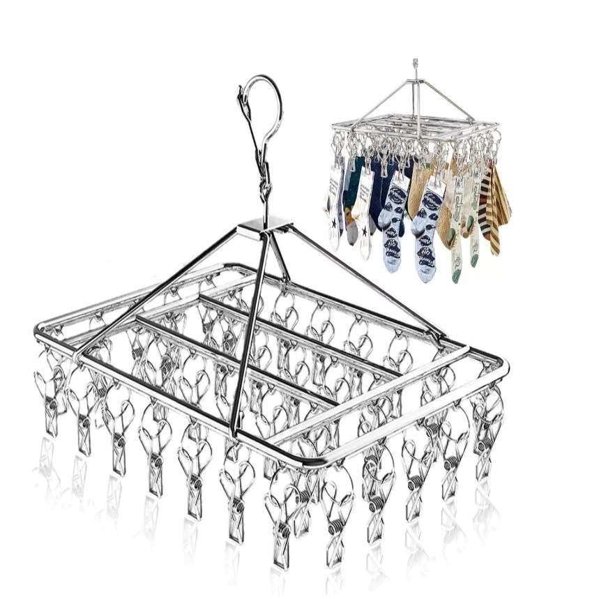 Varal 30  Prendedores Roupa Bebe Calcinha Cueca Dobrável Inox em Oferta na Shopee