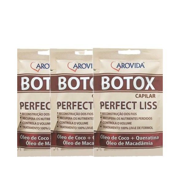 Kit c/3 sachês Botox Capilar Perfect Liss - Arovida 50g