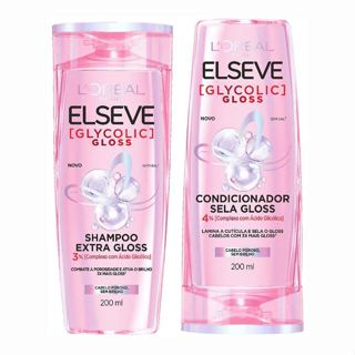 Kit Glycolic Gloss Elseve L'Oréal Paris - Shampoo 200ml + Condicionador 200ml em Oferta na Shopee
