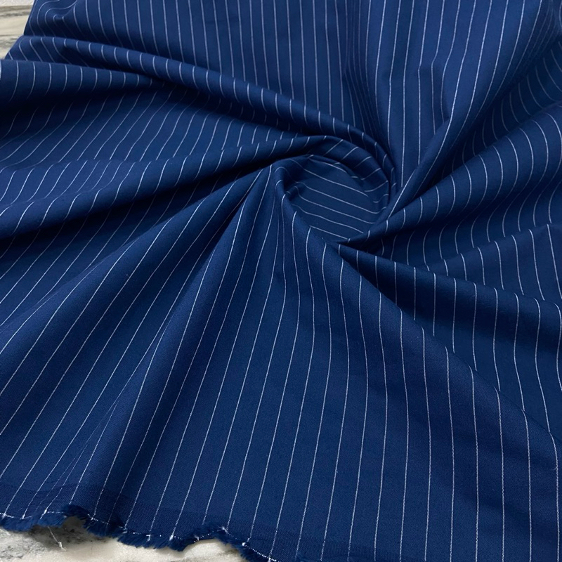 Tecido Tricoline Camisaria Premium Algodão Risca de Giz 1,50M de Largura