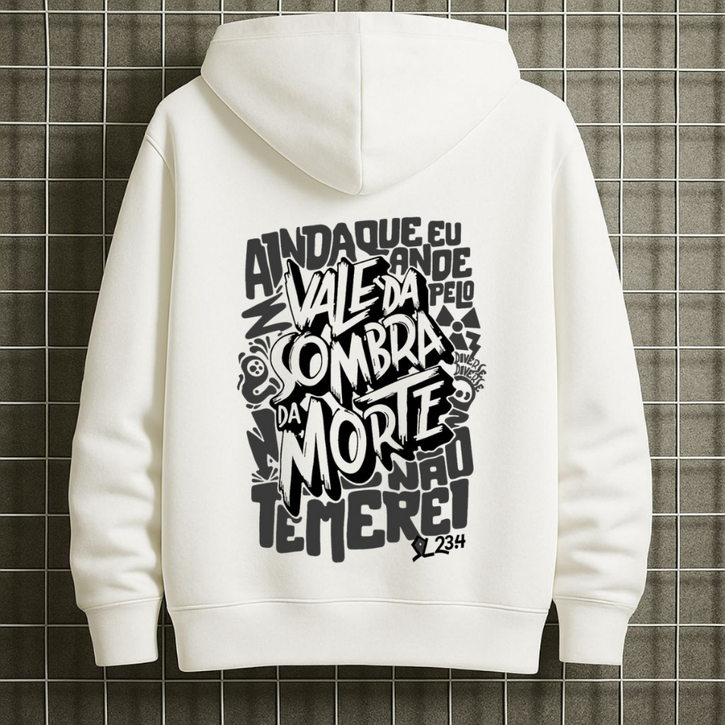 Casaco Moletom Frase Cristã Extended Sizes Homens Gráfico de Streetwear Novo — imagem 2 de 2
