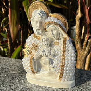 Sagrada Família De Pérolas 20 Cm- Em Gesso em Oferta na Shopee