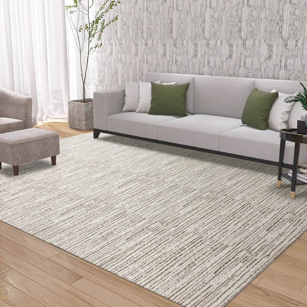 Tapete Grande 200 x 300 Sala e Quarto Mesclado Antiderrapante Caramelo Claro Marrom Bege
