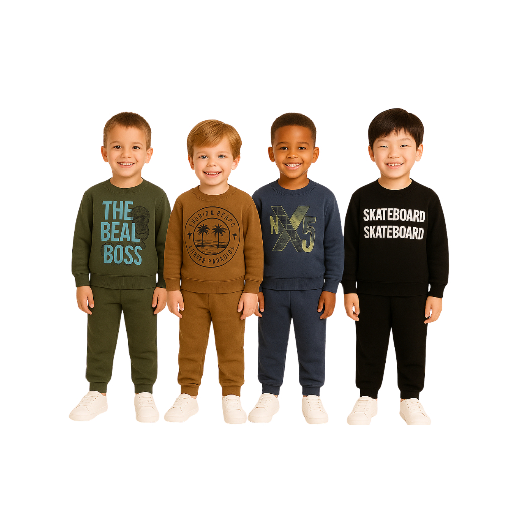 kit 2 Peças 1 Casaco 1 Calça Moletom Sortido Infantil Menino Inverno Manga Longa Tamanho 1 Ao 10