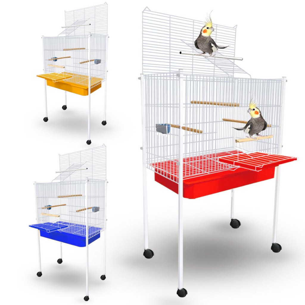 Gaiola Para Calopsita Viveiro Papagaio Ringneck Periquito Aves Mansas Triplex Branca