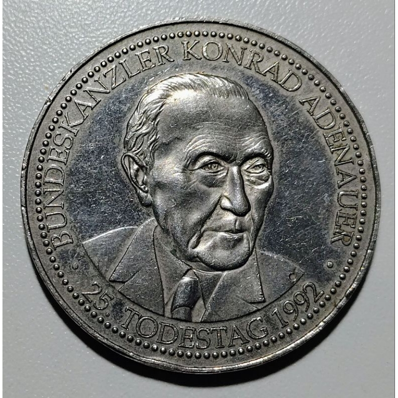 Medalha - Alemanha 1992 - Konrad Adenauer - Elimatec Moedas Antigas.