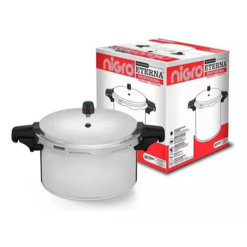 Panela de pressão Nigro Eterna Profisional 12 Litros Aluminio Polido Grosso Grossa Nacional