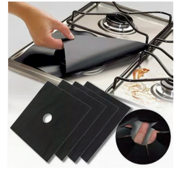 Imagem Kit 4 Protetores Proteção Forra Fogão Anti Aderente Reutilizável
