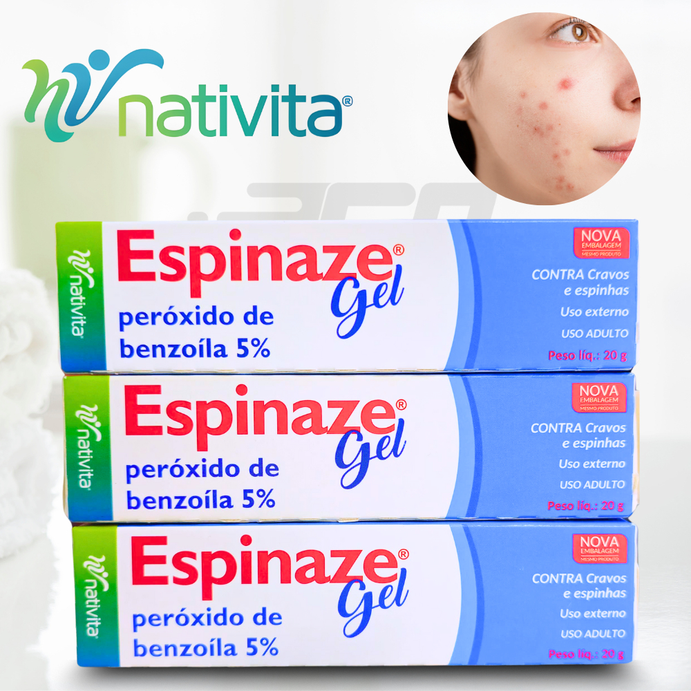 Espinaze gel Benzoíla5% tratamento para acne, cravos e espinhas e pele acneica em Oferta na Shopee
