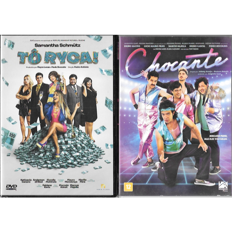 Kit 2 DVD filme comédia: Chocante (c/ Bruno mazzeo, Marcus Majella) + To Ryca! (c/ Samantha Schmütz)