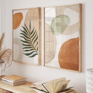 Quadros Decorativos com Moldura Sala Quarto Kit Duo Escandinavo Estilo Boho Aquarela Moderno Vidro em Oferta na Shopee