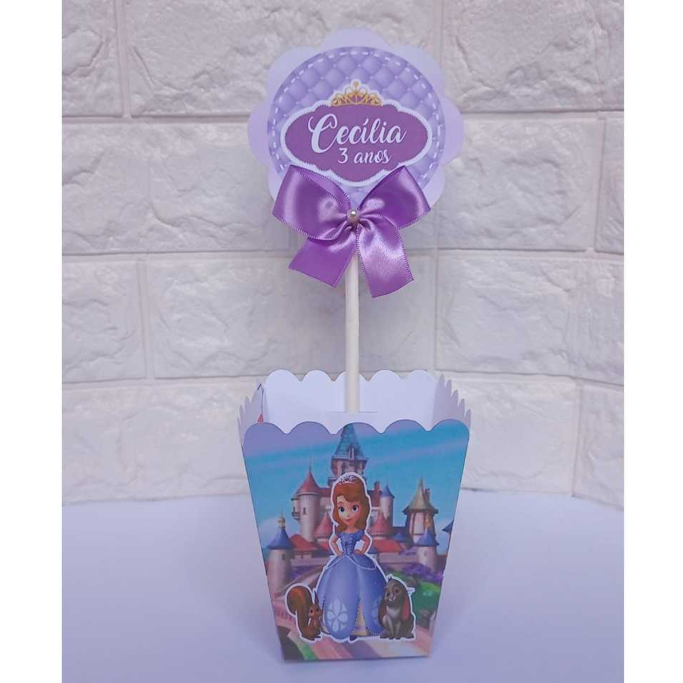 Centro de Mesa Cachepot da Princesa Sofia personalizadas |Lembrancinhas |Festa infantil |Aniversario |Caixinhas