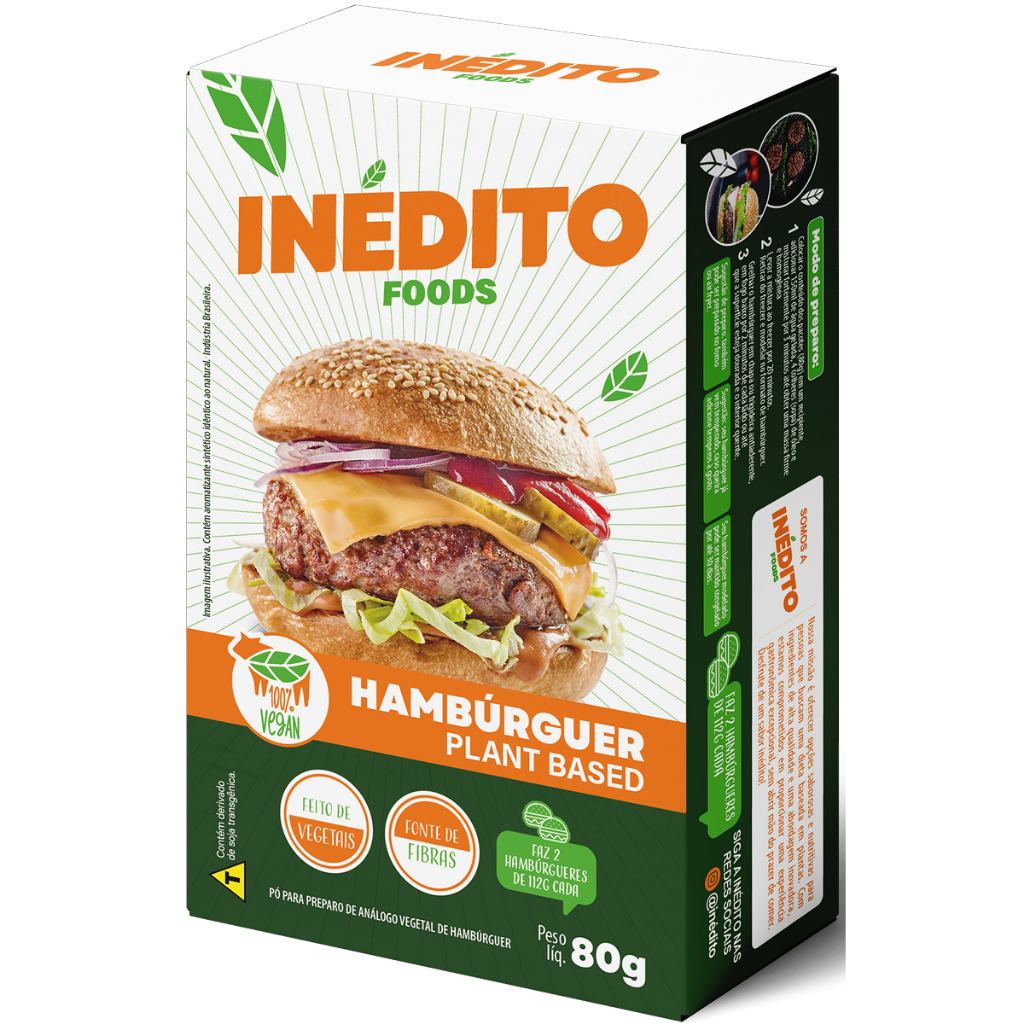 Pó para Preparo Hambúrguer Plant Base, Vegano, Inédito Foods 80g