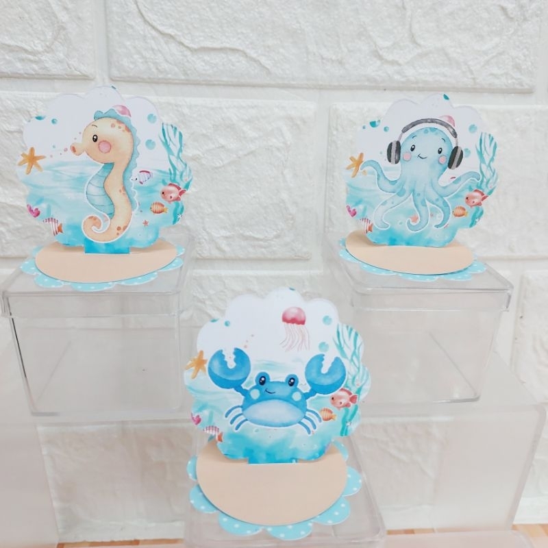 Kit Aplique Painel Tag Fundo do Mar Menino 3D, 10, 20 ,30, 40, ou 50 und. Tag Personalizada , Festa, Lembrancinha.