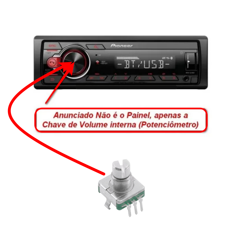 Potenciômetro Giratório Volume + Toque 5 Pinos Pioneer / H-Buster -MVH-S218BT / MVHS218BT / MVH S218 em Oferta na Shopee