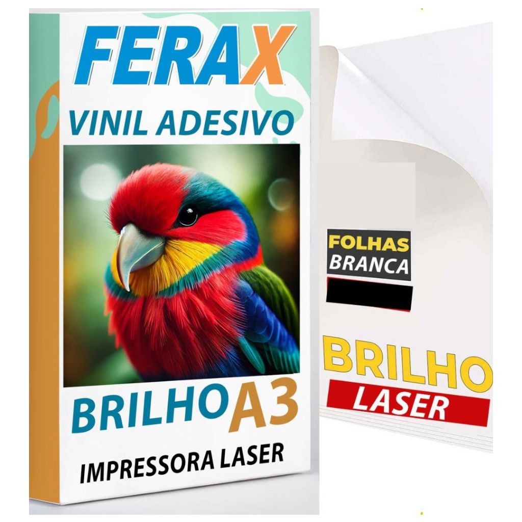 Vinil Adesivo Branco Brilho Laser ferax para Impressora Laser A3