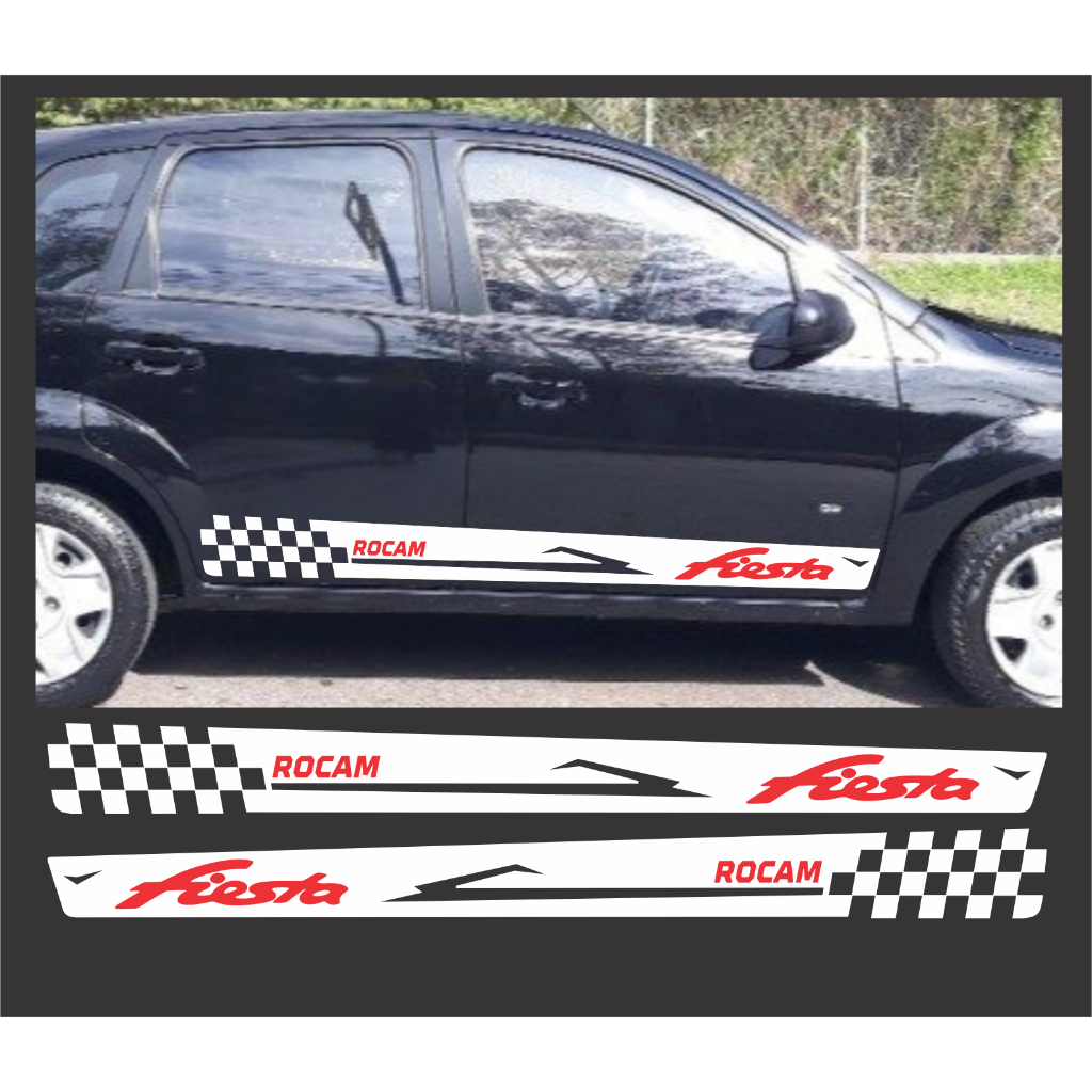 Adesivos Faixa Lateral Fiesta 2 e 4 Portas Serve Fiesta Hatch ou Sedan