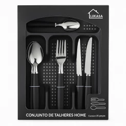 Kit Talheres 25 Pecas Porta Talher