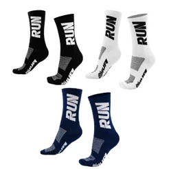Kit 03 Pares Meia Corrida HUPI Run Preto Branco e Azul, Tamanho 36-42