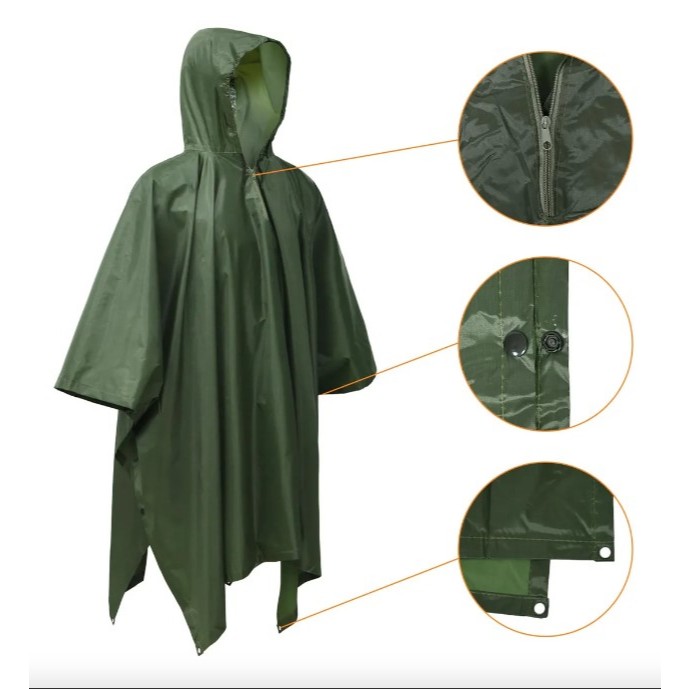 Capa de chuva impermeável leve com capuz para Cam ...
