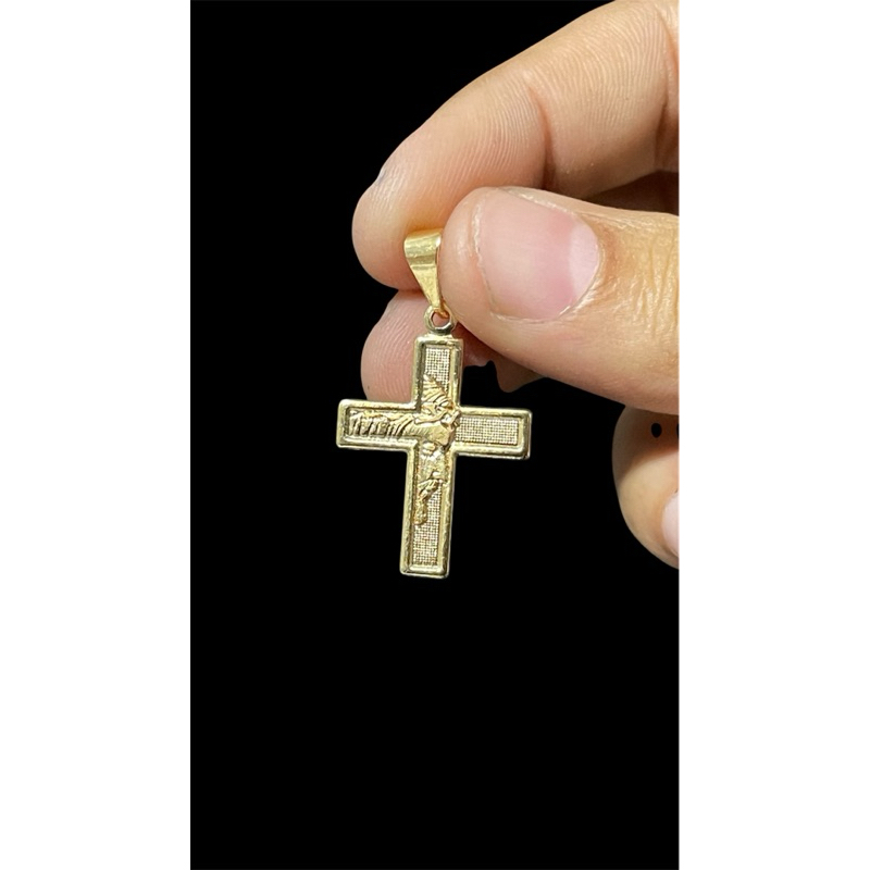 pingente masculino cruz crucifixo banhado a ouro 18k