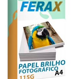Ferax Folhas Papel Fotográfico Adesivo Brilho A4 115g - Impressora Jato de Tinta - À Prova D'água em Oferta na Shopee