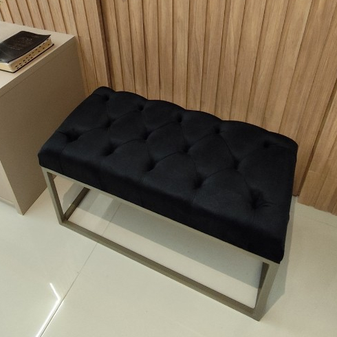 Recamier Decorativo 80cm Retangular Quarto Sofá Puff Decoração Divã  Escritorio Banqueta Penteadeira