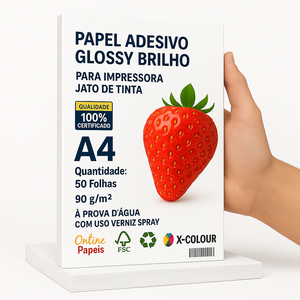 Papel Fotográfico Adesivo Glossy 90g 50 Folhas A4 Projetos Escolares e Artesanato Premium em Oferta na Shopee
